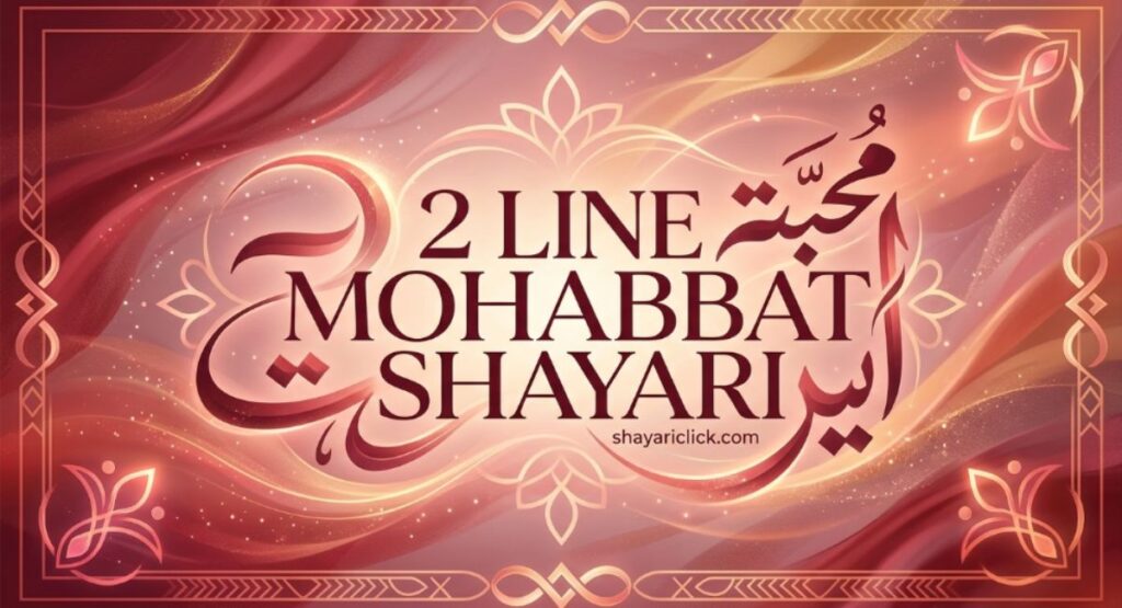 2 लाइन मोहब्बत शायरी (Short & 2 Line Shayari)