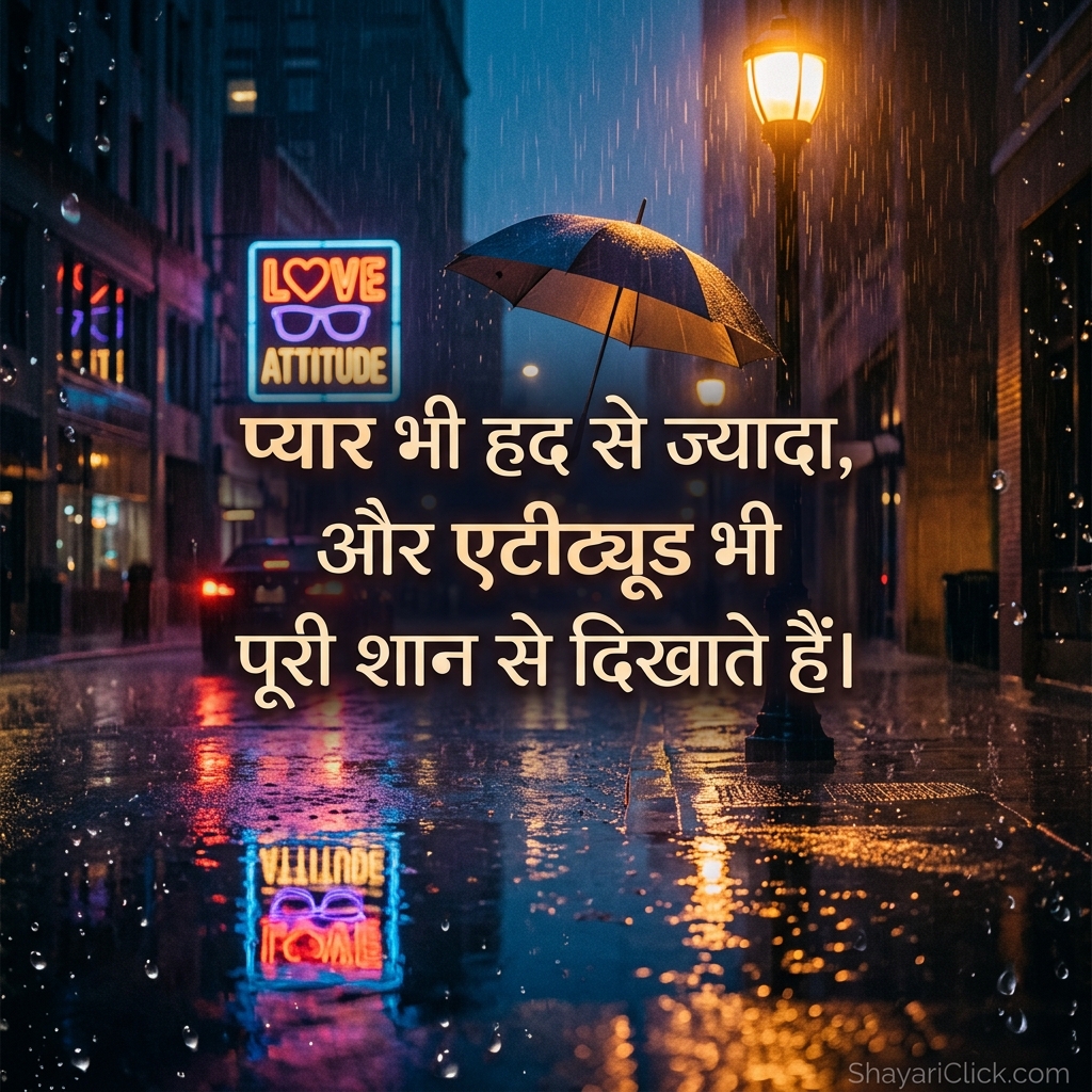 Love Attitude Shayari in Hindi ❤️😎