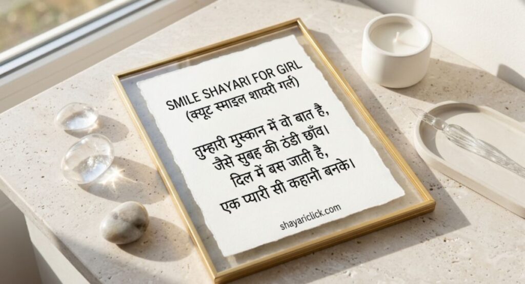 Smile Shayari for Girl (क्यूट स्माइल शायरी गर्ल)