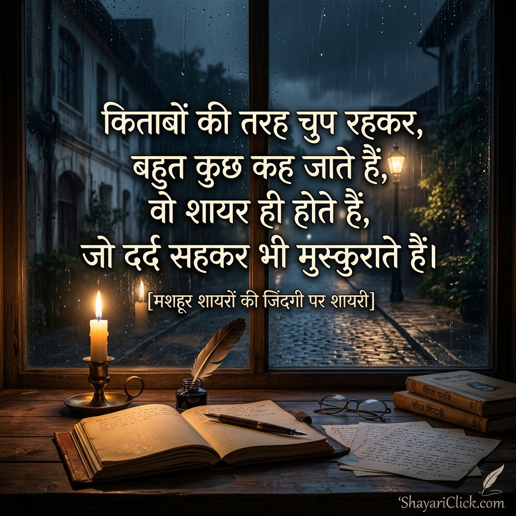 मशहूर शायरों की जिंदगी पर शायरी