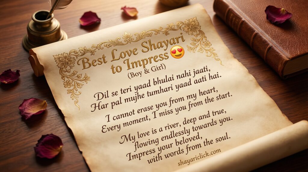 Best Love Shayari to Impress (Boy & Girl) 😍