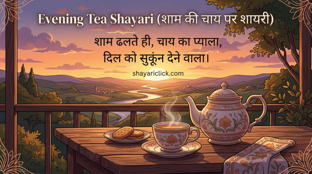 Evening Tea Shayari (शाम की चाय पर शायरी)