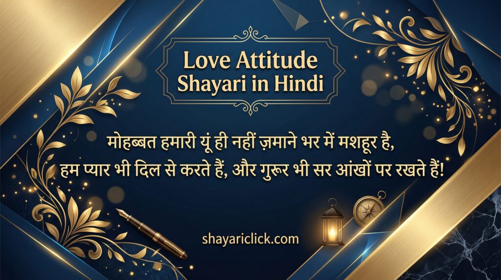 Love Attitude Shayari in Hindi