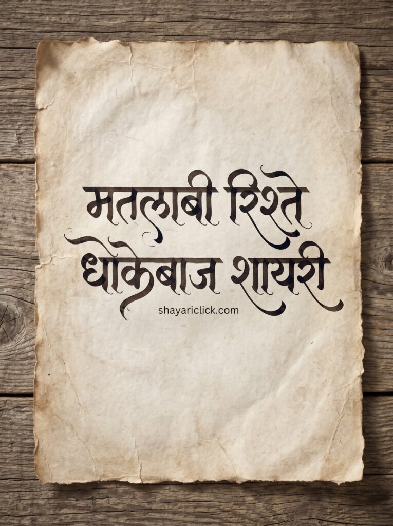 Matlabi Rishte Dhokebaaz Shayari