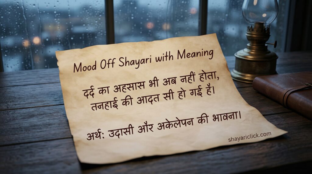 Mood Off Shayari with Meaning