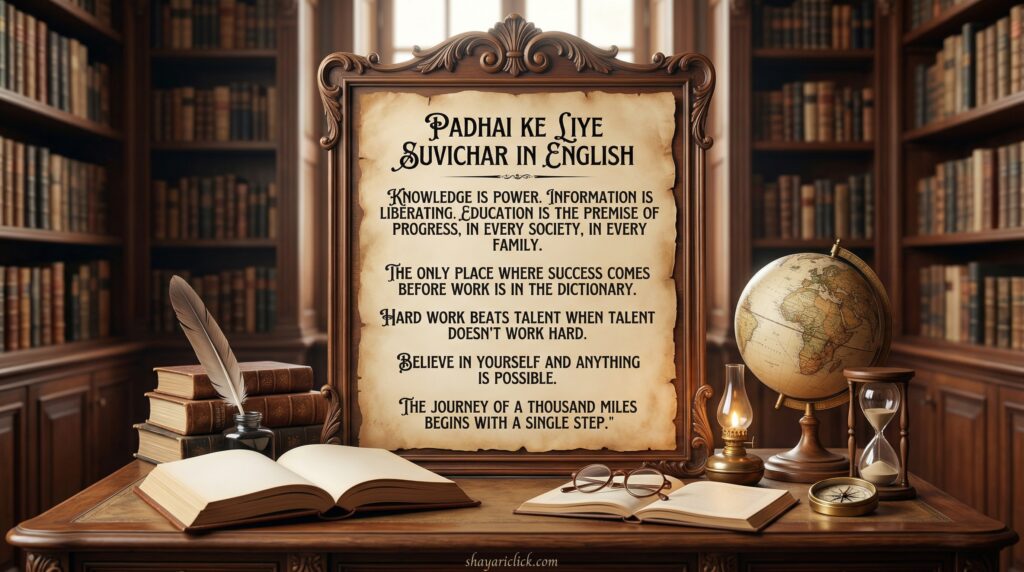 Padhai Ke Liye Suvichar in English