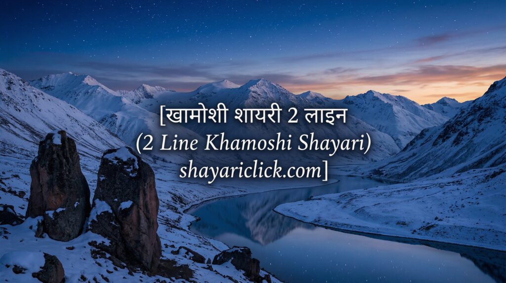 खामोशी शायरी 2 लाइन (2 Line Khamoshi Shayari)
