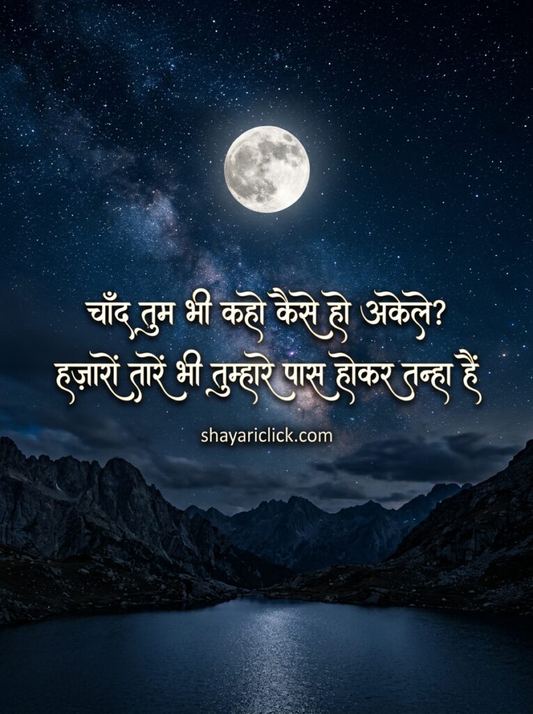 🌌 2 line chand shayari