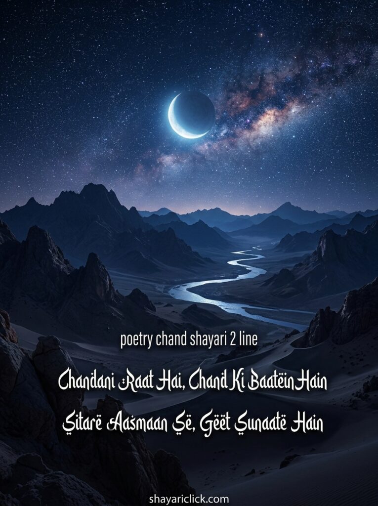 🌌 poetry chand shayari 2 line