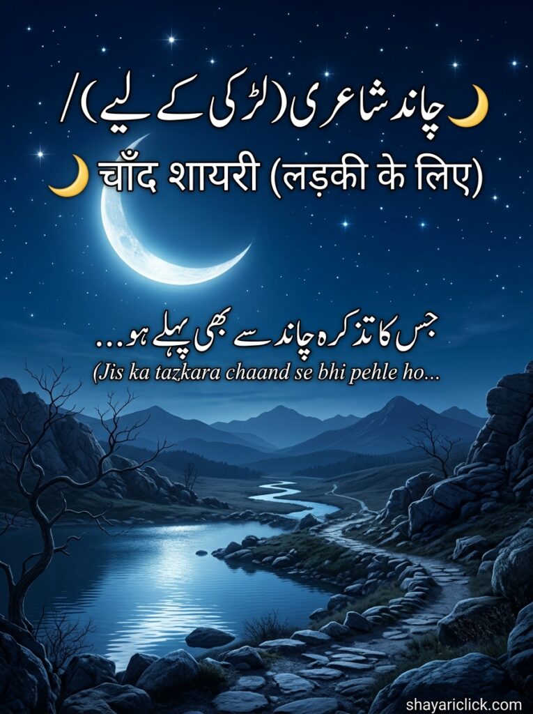 🌙 chand shayari for girl