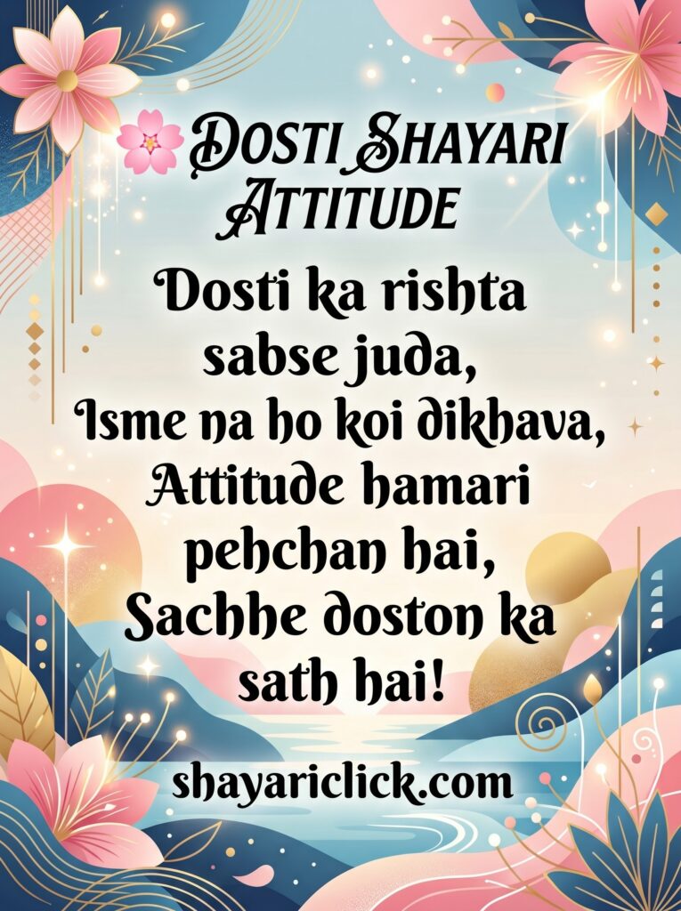 🌸 dosti shayari attitude